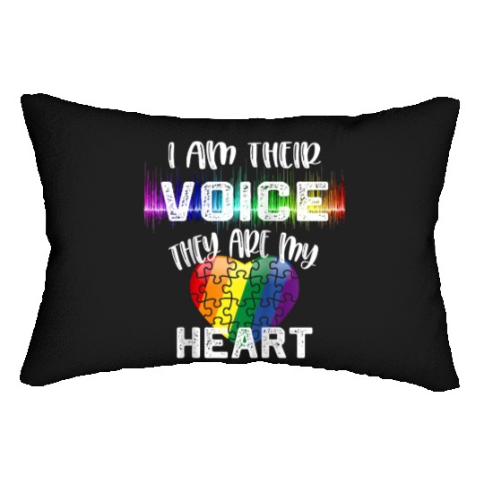 Autism Teacher I Am Their Voice They Are My Heart Lumbar Pillows