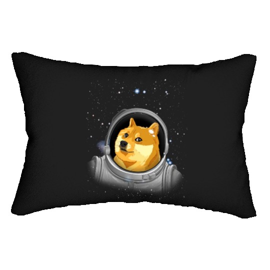 Doge Astronaut Crypto Dogecoin To The Moon Doge Lumbar Pillows