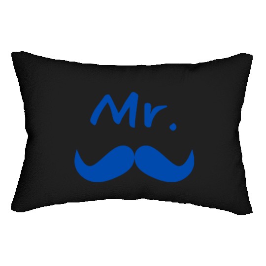 Mr & Mrs. Mustache Lips Matching Couple Lumbar Pillows