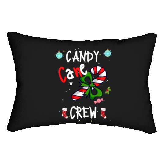 Cute Funny Candy Cane Crew Funny Christmas Candy Lumbar Pillows