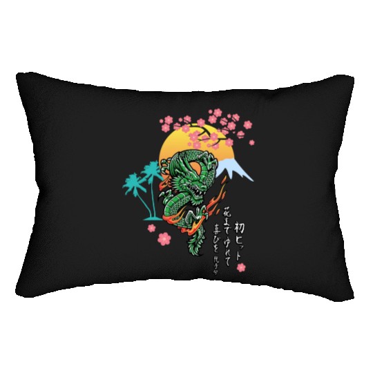 Dragon Sun Cherry Blossom | Japanese Culture Lumbar Pillows
