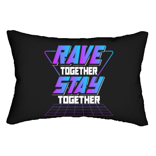 Raves Together Electronic Dance EDM DJ Club Music Lumbar Pillows