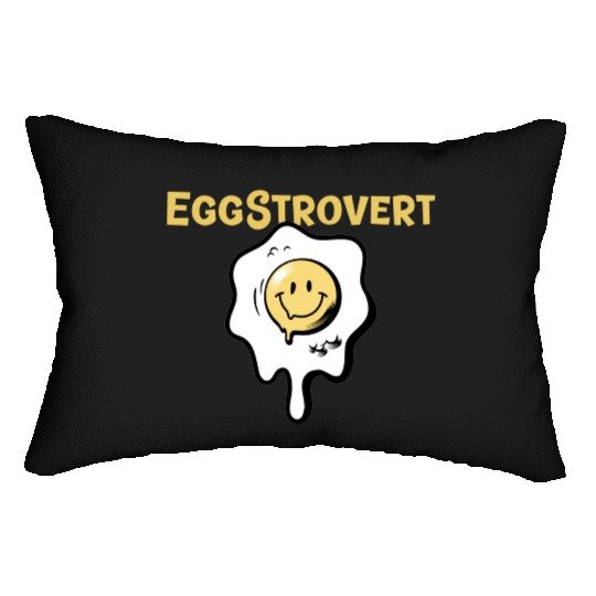 Eggstrovert Happy Extrovert Fried Egg Lumbar Pillows