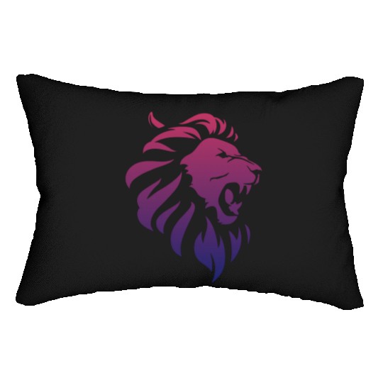 Angry lion Lumbar Pillows