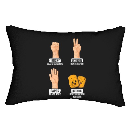 Rock Paper Scissors Nothing Beats Chicken Nuggets Lumbar Pillows