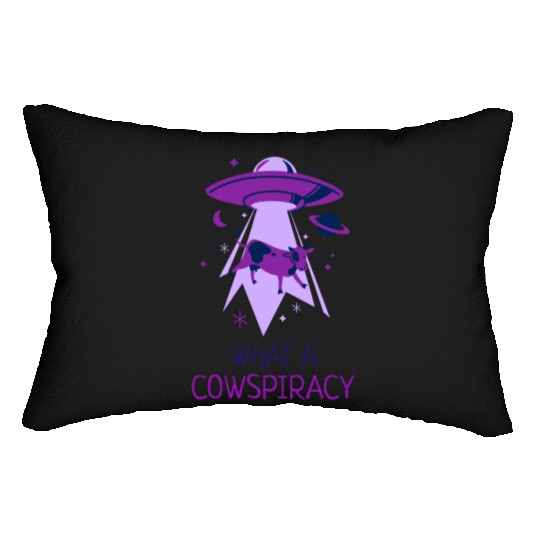 What A Cowspiracy Alien Cow UFO Lumbar Pillows