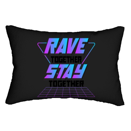 Raves Together Electronic Dance EDM DJ Club Music Lumbar Pillows