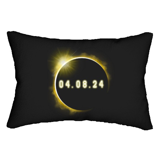 Total Solar Eclipse 4.08.24 Totality Solar Eclipse Lumbar Pillows