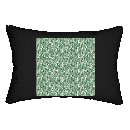 Watercolor Tropical Monstera Leaves Lumbar Pillows