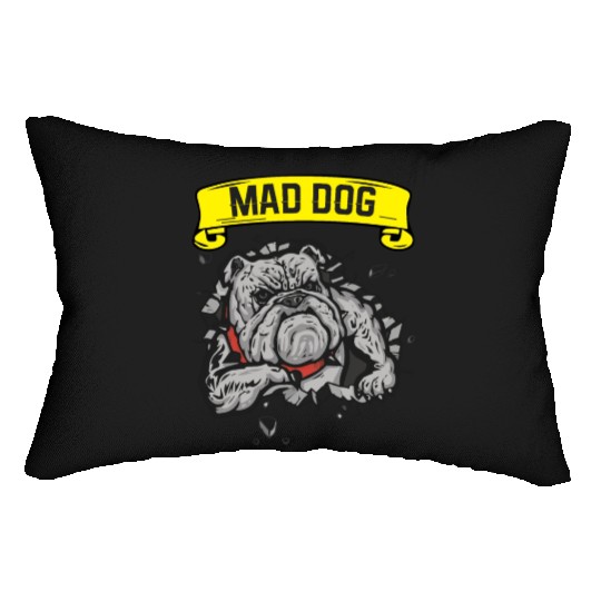 Mad dog pitbill lover Lumbar Pillows