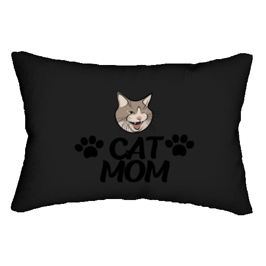 Cat Mom Funny design Classic Lumbar Pillows