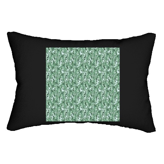 Watercolor Tropical Monstera Leaves Lumbar Pillows