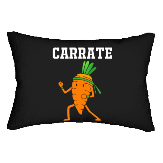 Carrate Funny Vegan Carrot Doing Karate Lumbar Pillows