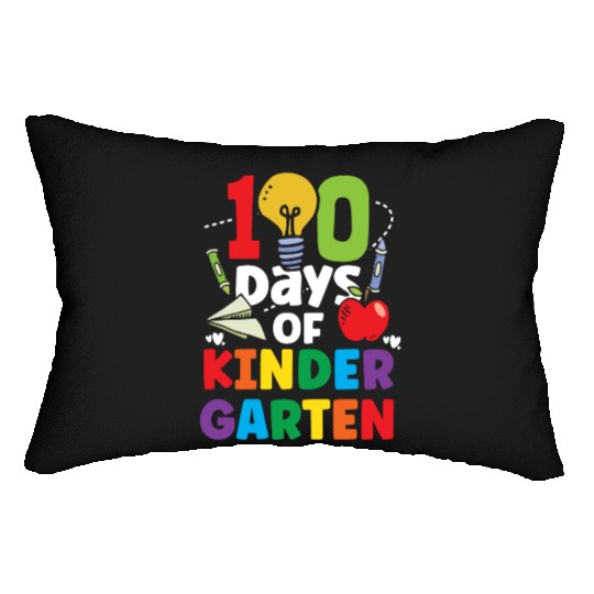 100 Days Of Kindergarten Cute Sweet Sayings Team Lumbar Pillows