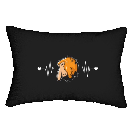 Proboscis Monkey Heartbeat Ape Wildlife Zookeeper Lumbar Pillows