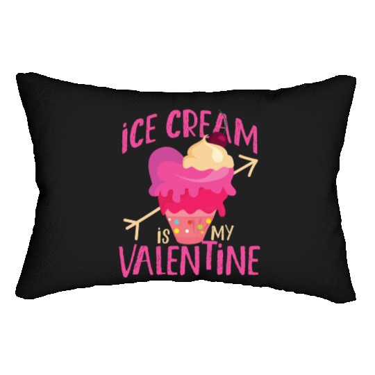 Ice Cream Valentines Day Heart Lumbar Pillows