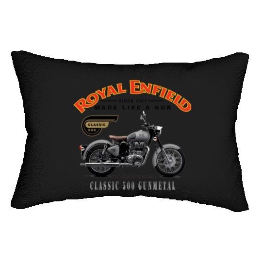 the Royal Enfield Classic 500 Gunmetal Lumbar Pillows