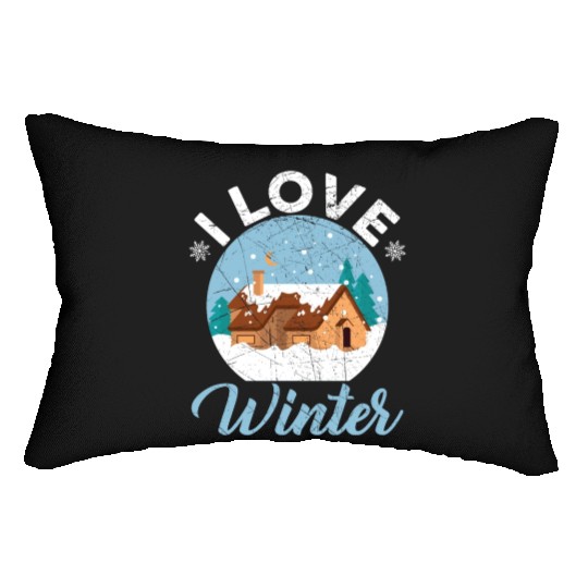 I Love Winter Snow Snowy Climate Winter Season Lumbar Pillows