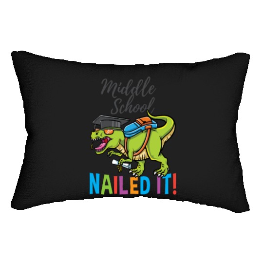 Middle School Nailed It Dinosaur Graduation Lumbar Pillows