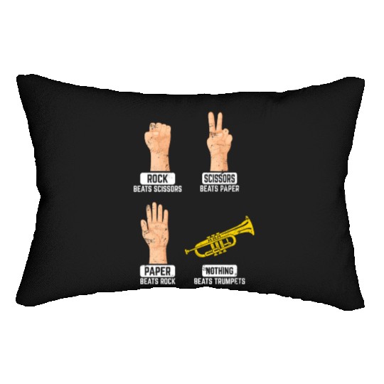 Rock Paper Scissors Nothing Beats Trumpets Trumpet Lumbar Pillows