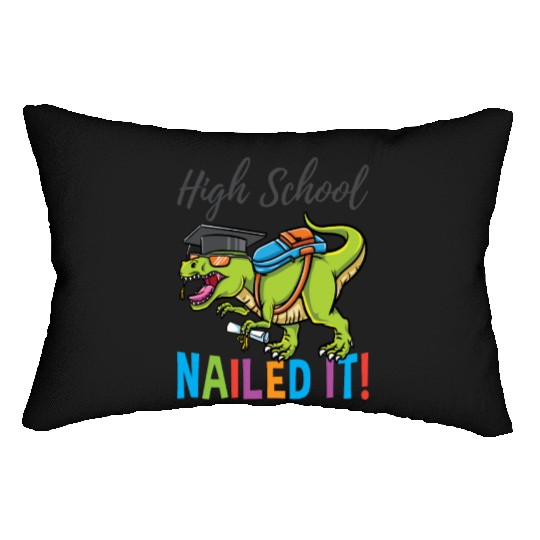 High School Nailed It Dinosaur Graduation Lumbar Pillows