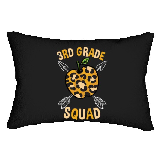 3rd Grade Back To School Squad Leopard Print Lumbar Pillows