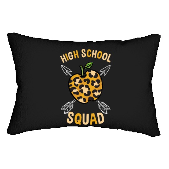 High School Back To School Squad Leopard Print Lumbar Pillows