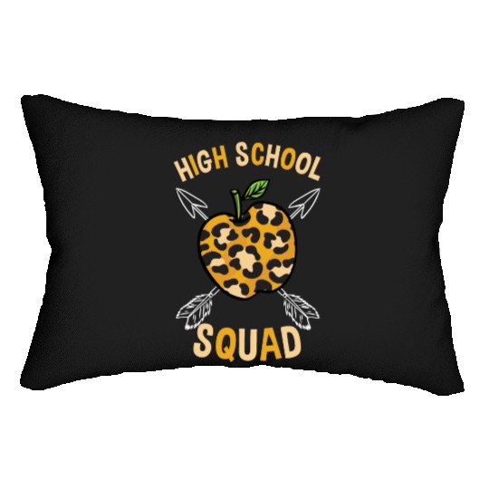 High School Back To School Squad Leopard Print Lumbar Pillows