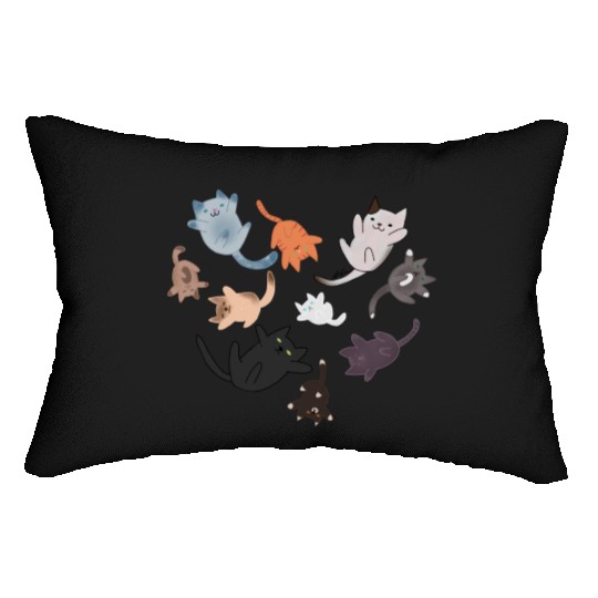 Chibi Cat Heart Lumbar Pillows