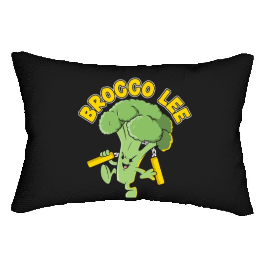 Brocco Lee Vegetable Vegetarian Vegan Broccoli Lumbar Pillows