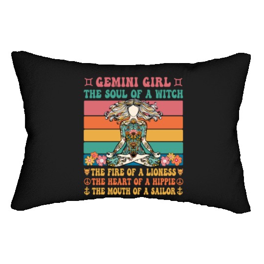 Gemini Girl Astrology Sign Lumbar Pillows