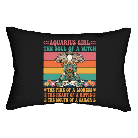 Aquarius Girl Astrology Sign Lumbar Pillows