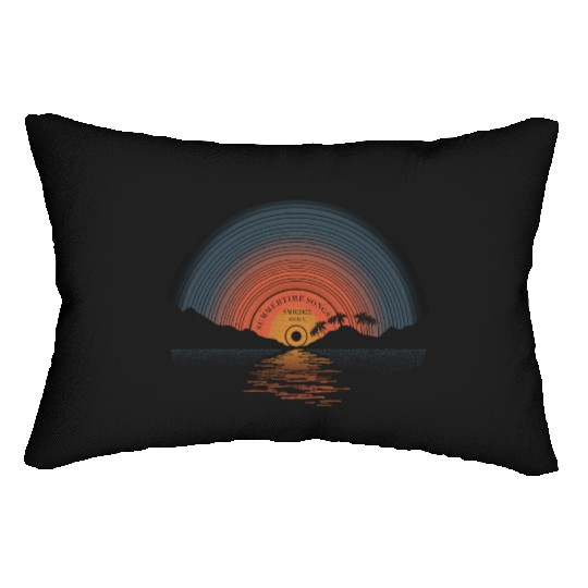 Summertime songs - vinyl record Lumbar Pillows