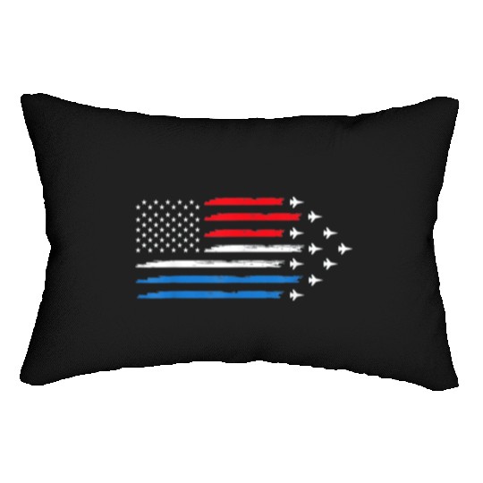 Air Force US Veterans 4th of July Lumbar Pillows