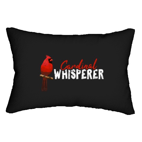 Cardinal Whisperer Northern Cardinal Bird Red Card Lumbar Pillows