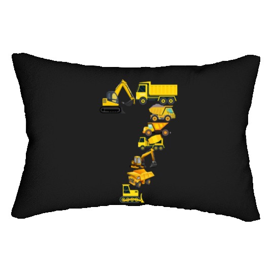 Construction Vehicles Trucks For 7 Year Old Boys Lumbar Pillows