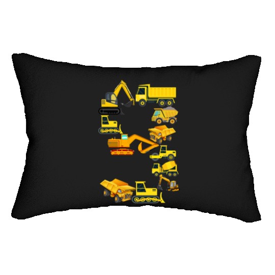 Construction Vehicles Trucks For 9 Year Old Boys Lumbar Pillows