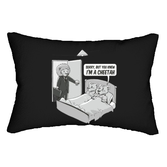 Cheating cheetah Lumbar Pillows