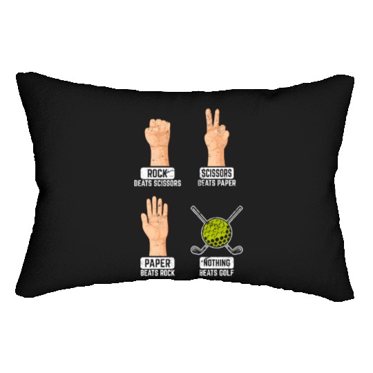 Rock Paper Scissors Nothing Beats Golf Funny Golfi Lumbar Pillows