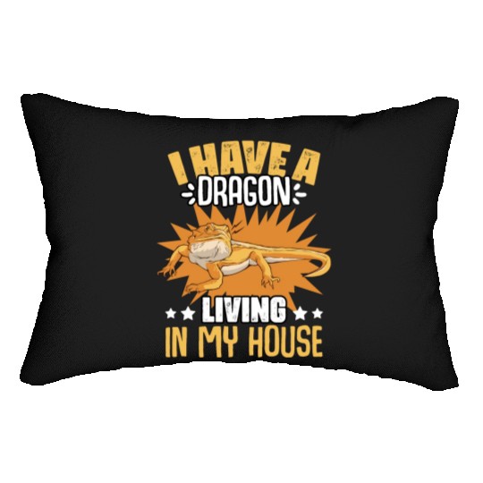 Funny Bearded Dragon Pet Humor For Reptile Fans Lumbar Pillows
