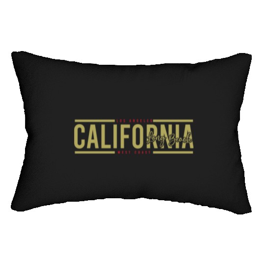 California Long Beach Surfing Lumbar Pillows