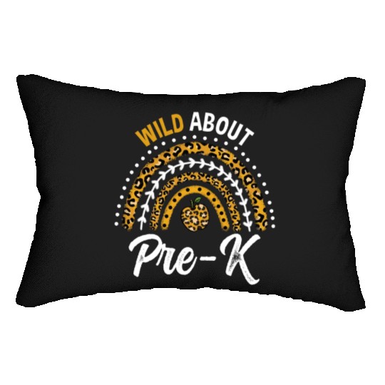 Wild About Pre-K Teacher Rainbow Lumbar Pillows