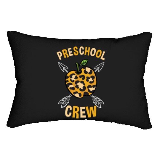 Preschool Back To School Crew Leopard Print Lumbar Pillows