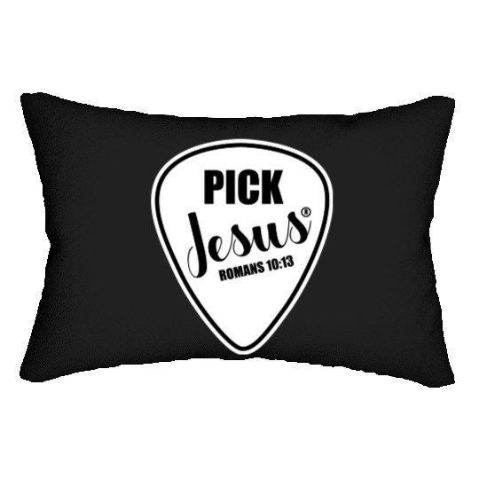 Pick Jesus Funny Christian Music Guitar Pick Lumbar Pillows