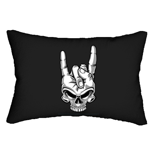 Skull gestures Rock and Roll sign Lumbar Pillows