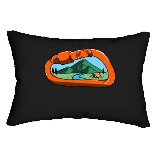 Climb adventure art Lumbar Pillows