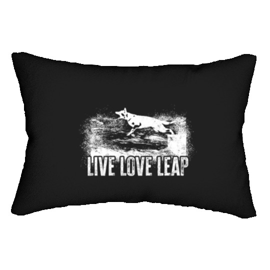 Live Love Leap - agility sport Lumbar Pillows