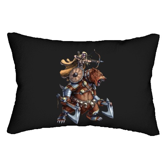 Norse Bear Viking Warrior Lumbar Pillows