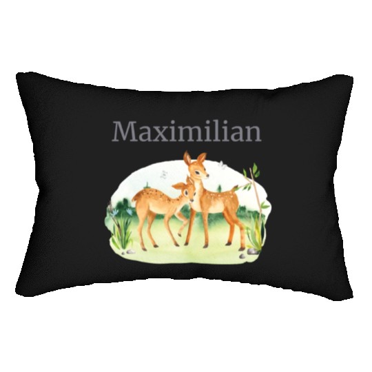 Waldtier Reh Flowers Name Maximilian Lumbar Pillows