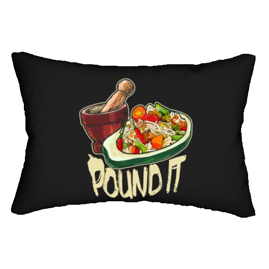 Pound It Green Spicy Thai Papaya Salad Lumbar Pillows